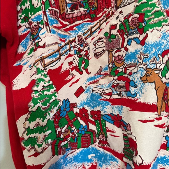 Festive Red Holiday Sweater vintage - Picture 3 of 8